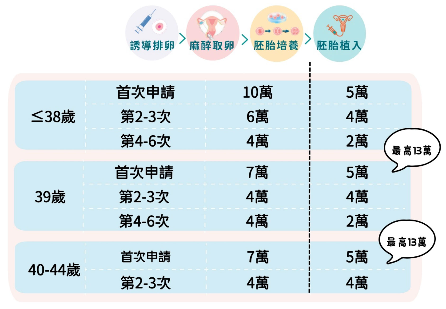 試管嬰兒補助-補助範圍及額度